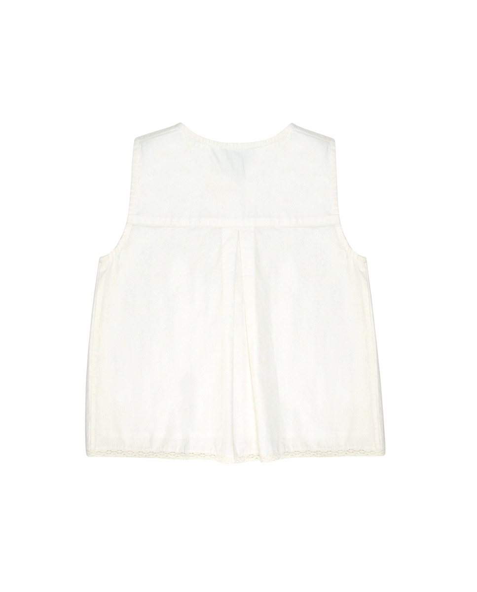 blusa blanca sin mangas